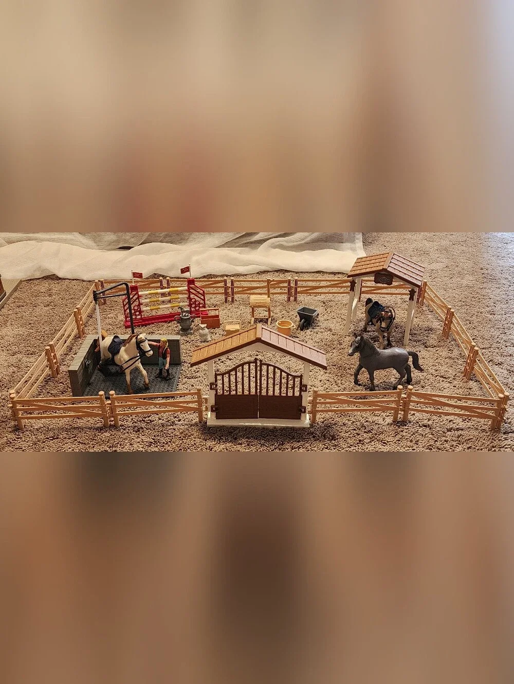 Peagrav Horse Stable Playset Horses & Toy Figure for Boys & Girls, Talking Horse